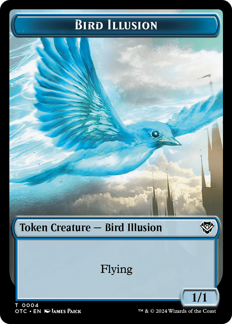 Bird Illusion // Elemental (0014) Double-Sided Token [Outlaws of Thunder Junction Commander Tokens] 