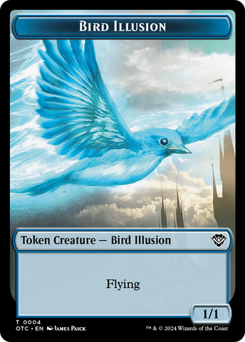 Bird Illusion // Elemental (0014) Double-Sided Token [Outlaws of Thunder Junction Commander Tokens] 