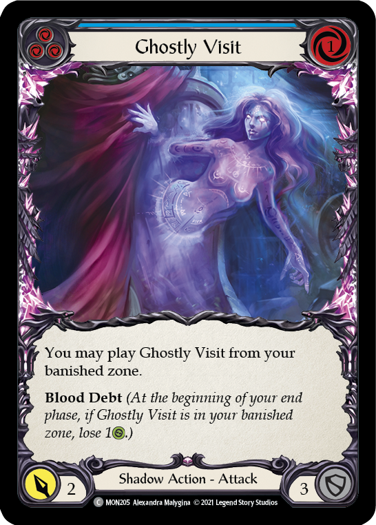 Ghostly Visit (Blue) [MON205-RF] (Monarch) 1st Edition Rainbow Foil 