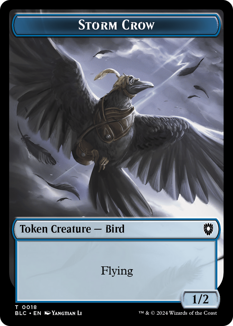 Storm Crow // Frog Lizard Double-Sided Token [Bloomburrow Commander Tokens] 