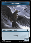 Storm Crow // Bird (003) Double-Sided Token [Bloomburrow Commander Tokens] 