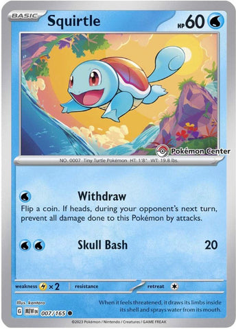 Squirtle (007/165) (Pokemon Center Exclusive) [Scarlet &amp; Violet: Black Star Promos] 