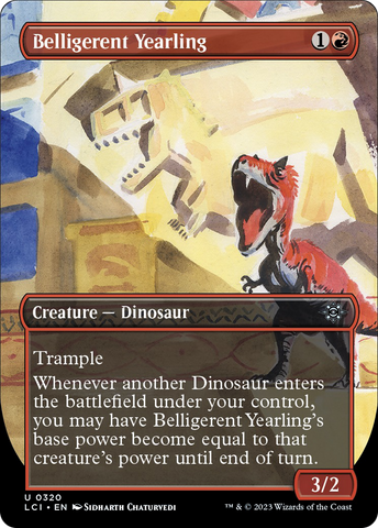 Belligerent Yearling (Borderless) [The Lost Caverns of Ixalan] 
