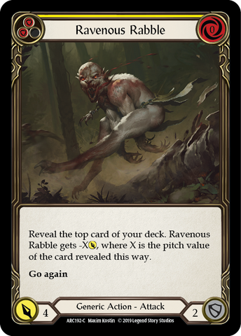 Ravenous Rabble (Yellow) [ARC192-C] (Arcane Rising) 1st Edition Rainbow Foil 