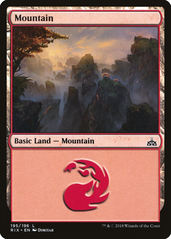 Mountain (195) [Rivals of Ixalan] 