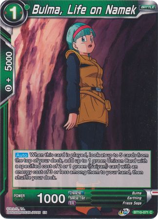 Bulma, Life on Namek (BT10-071) [Rise of the Unison Warrior] 