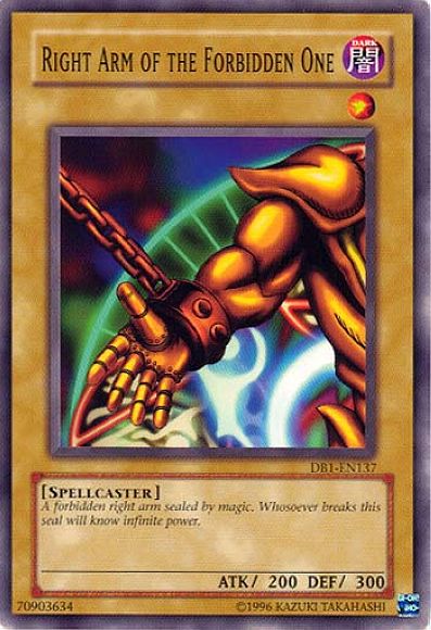 Right Arm of the Forbidden One [DB1-EN137] Common 