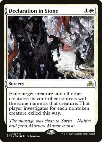 Declaration in Stone [Shadows over Innistrad Prerelease Promos] 