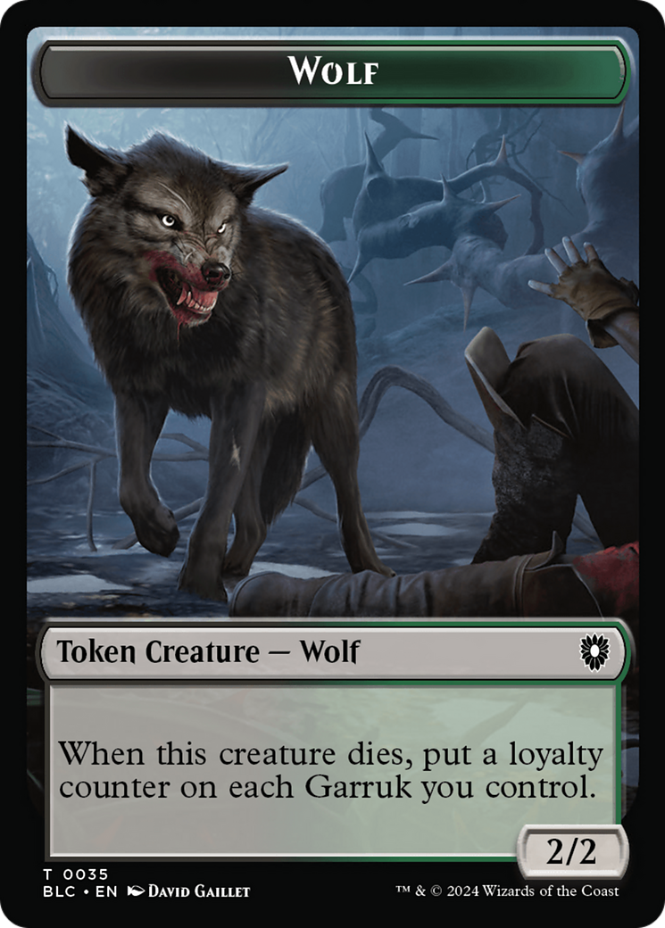 Human Soldier // Wolf (035) Double-Sided Token [Bloomburrow Commander Tokens] 