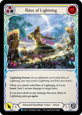 Rites of Lightning (Yellow) [ELE071] (Tales of Aria) 1st Edition Rainbow Foil 