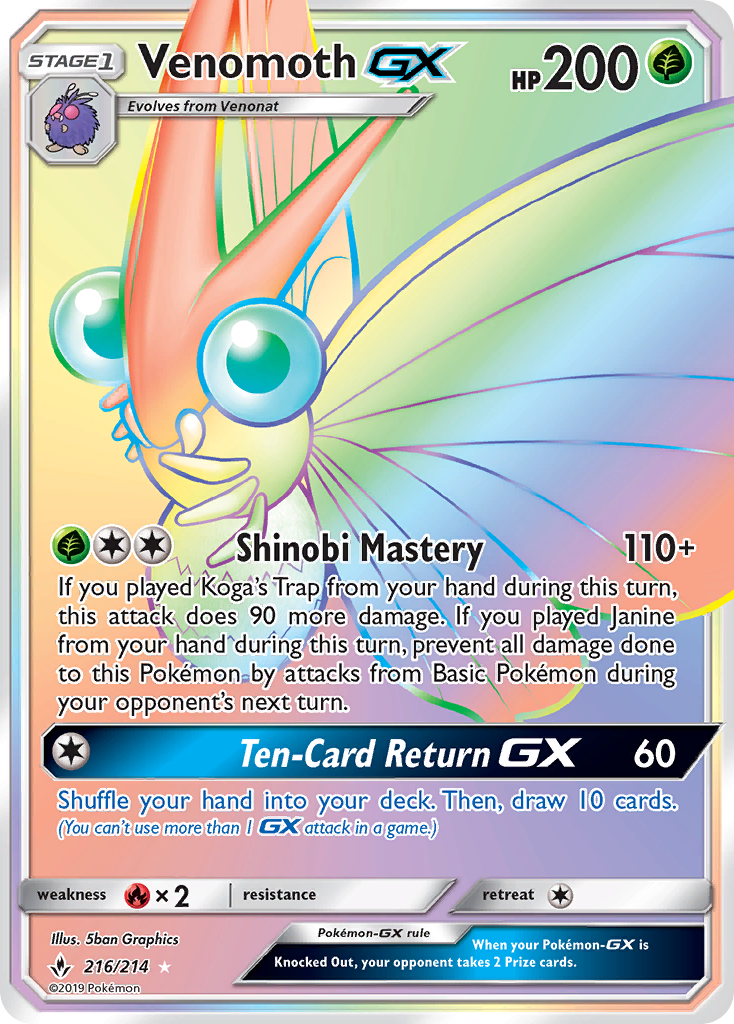 Venomoth GX (216/214) [Sun &amp; Moon: Unbroken Bonds] 