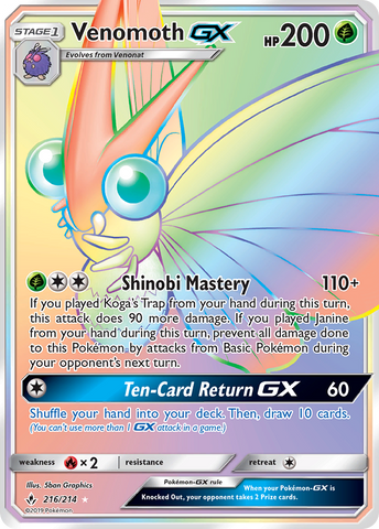 Venomoth GX (216/214) [Sun &amp; Moon: Unbroken Bonds] 