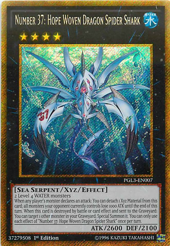 Number 37: Hope Woven Dragon Spider Shark [PGL3-EN007] Gold Secret Rare 