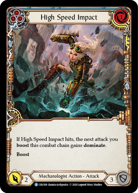 High Speed ​​Impact (Blue) [CRU108] (Crucible of War) 1st Edition Rainbow Foil 