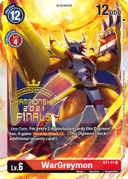 WarGreymon [ST1-11] (2021 Championship Finals Event Pack Alt-Art Gold Stamp Set) [Starter Deck: Gaia Red Promos]