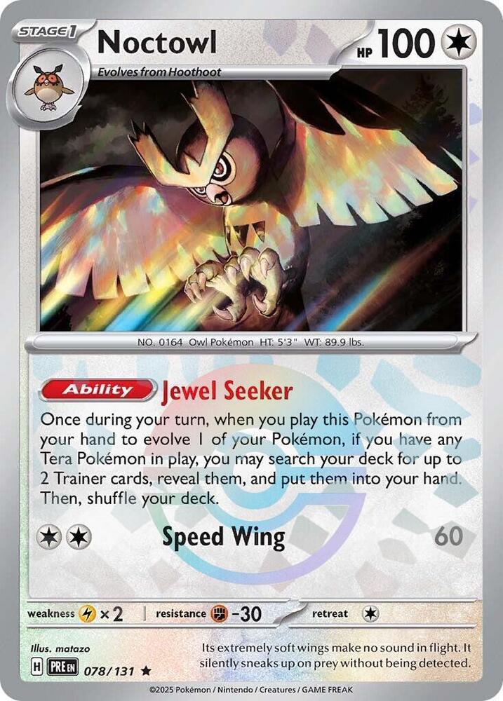 Noctowl (078/131) (Poke Ball Pattern) [Scarlet &amp; Violet: Prismatic Evolutions] 