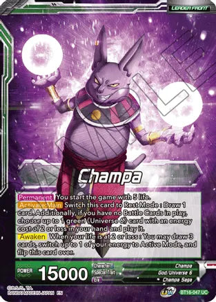 Champa // Champa, Victory at All Costs (BT16-047) [Realm of the Gods] 