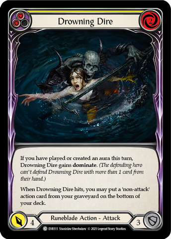 Drowning Dire (Yellow) [EVR111] (Everfest) 1st Edition Rainbow Foil 