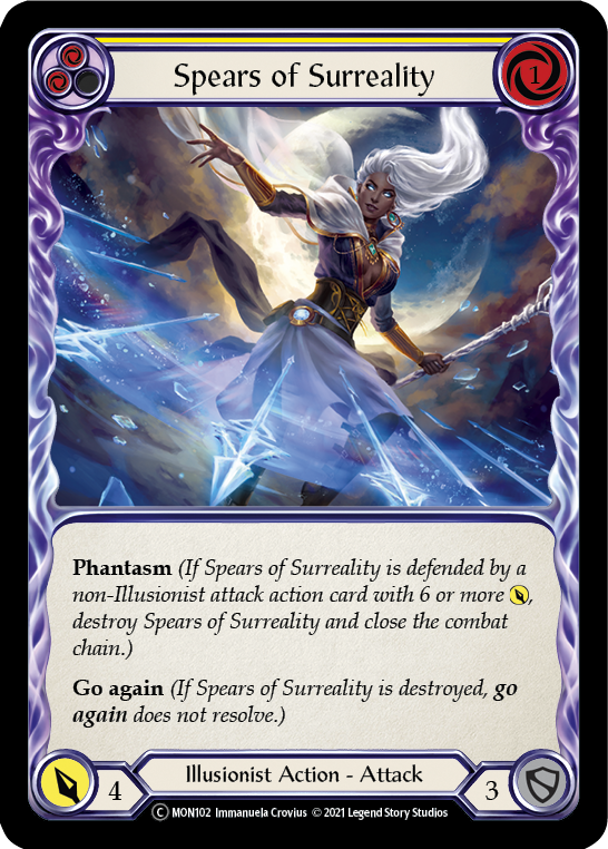 Spears of Surreality (Yellow) [U-MON102-RF] (Monarch Unlimited) Unlimited Rainbow Foil 