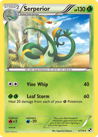 Serperior (5/114) (Cracked Ice Holo) (Theme Deck Exclusive) [Black &amp; White: Base Set] 