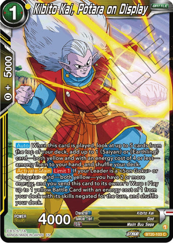 Kibito Kai, Potara on Display (BT20-103) [Power Absorbed] 