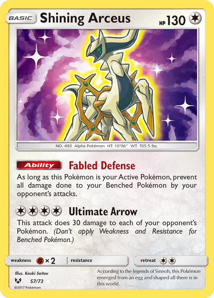Shining Arceus (57/73) [Sun &amp; Moon: Shining Legends] 