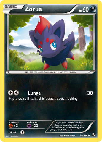 Zorua (70/114) [Black &amp; White: Base Set] 