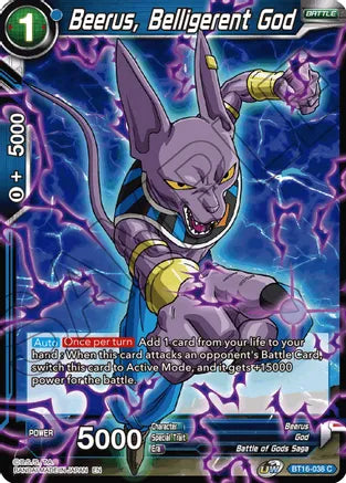 Beerus, Belligerent God (BT16-038) [Realm of the Gods] 