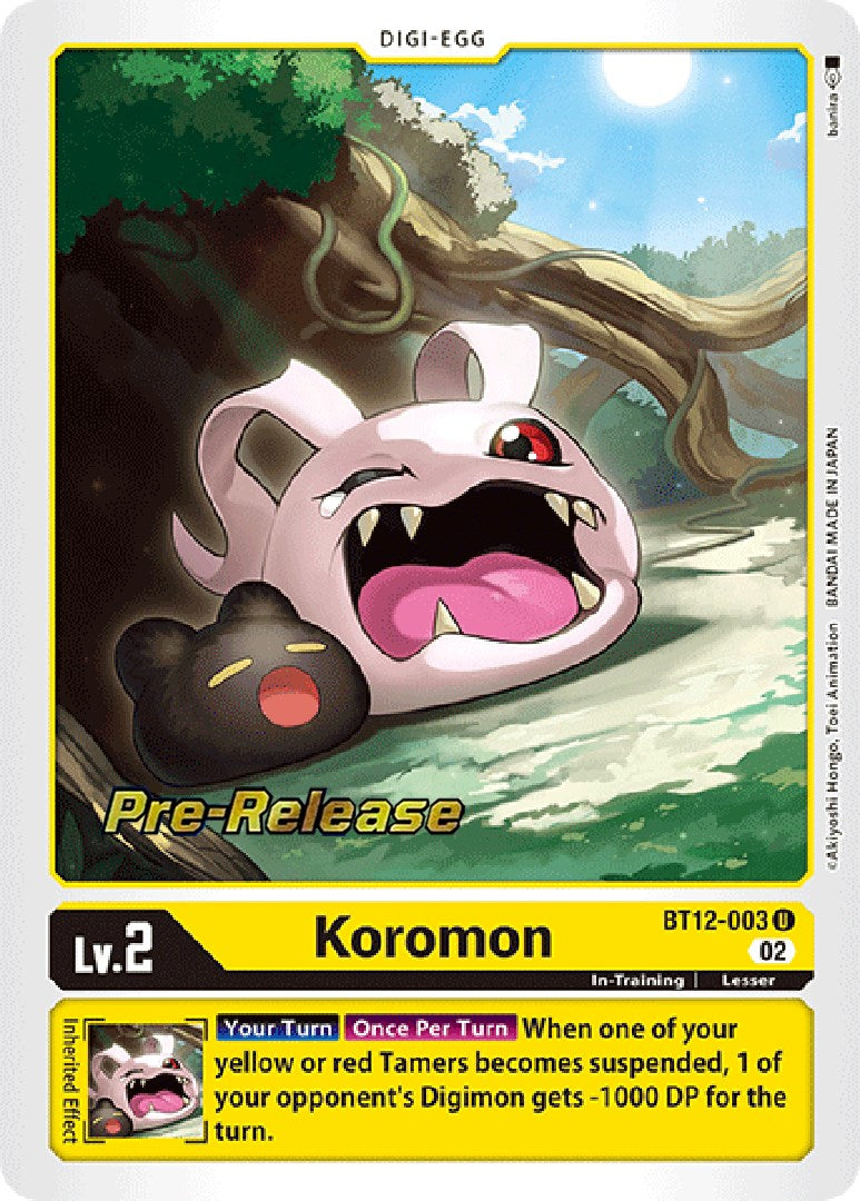 Koromon [BT12-003] [Across Time Pre-Release Cards] 