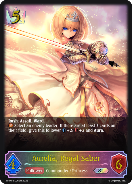 Aurelia, Regal Saber (BP01-SL06EN) [Advent of Genesis]