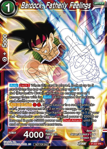 Bardock, Fatherly Feelings (Zenkai Series Tournament Pack Vol.2) (P-437) [Tournament Promotion Cards] 