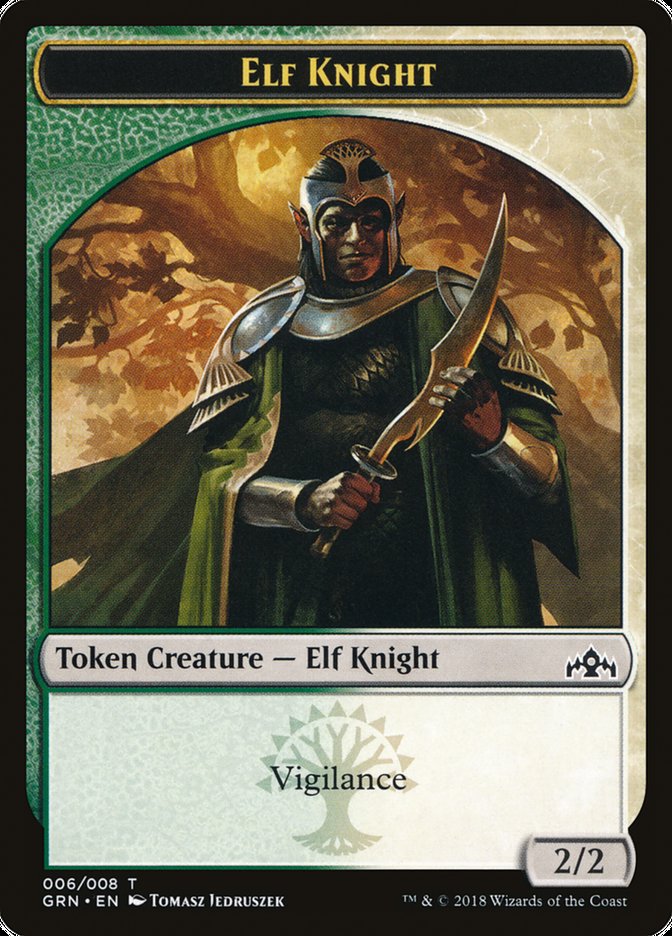 Saproling // Elf Knight Double-Sided Token [Guilds of Ravnica Guild Kit Tokens] 