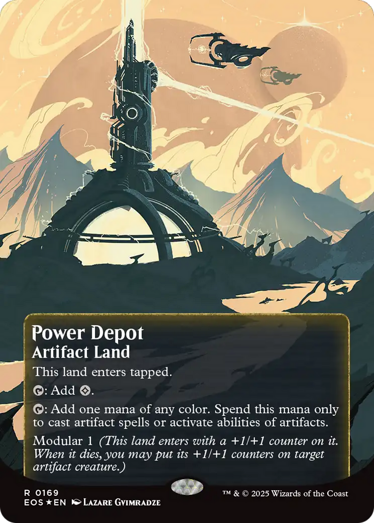 Power Depot (0169) (Borderless) (Galaxy Foil) [Edge of Eternities: Stellar Sights] 