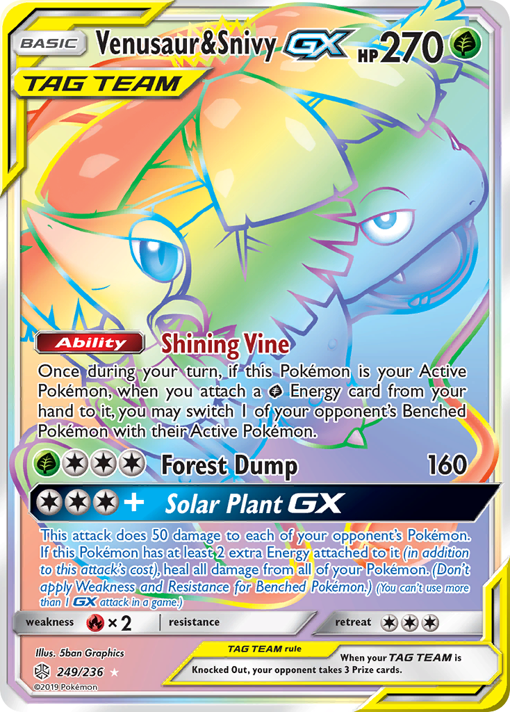 Venusaur &amp; Snivy GX (249/236) [Sun &amp; Moon: Cosmic Eclipse] 