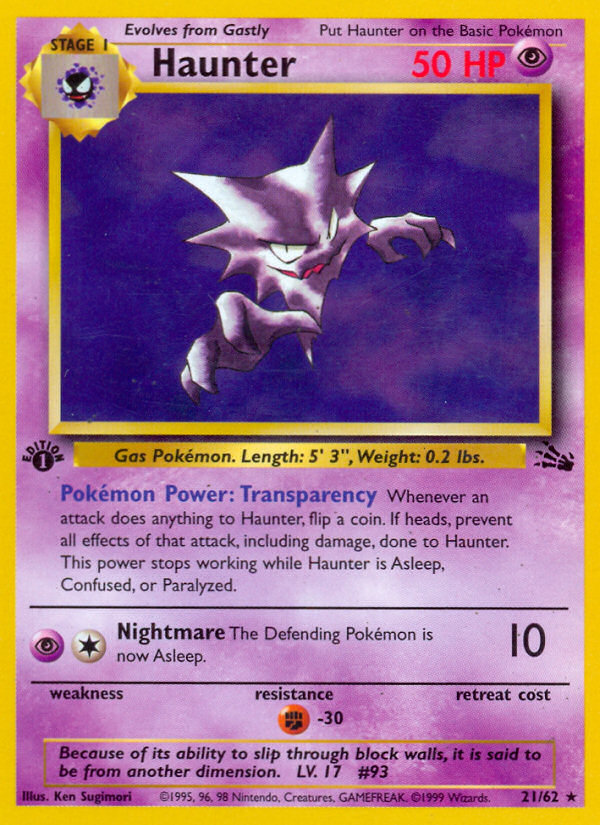 Haunter (21/62) [Fossil 1st Edition] 