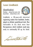 1996 Leon Lindback Biography Card [World Championship Decks] 
