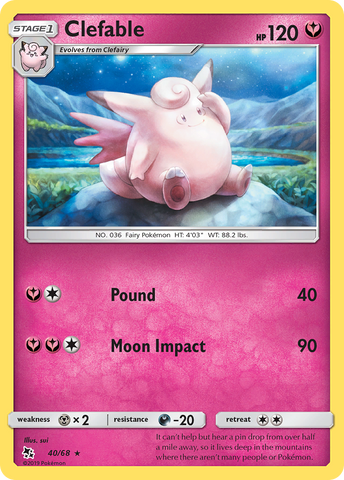 Clefable (40/68) [Sun &amp; Moon: Hidden Fates] 