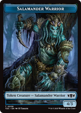 Salamander Warrior // Zombie Druid Double-Sided Token [Tarkir: Dragonstorm Commander Tokens] 