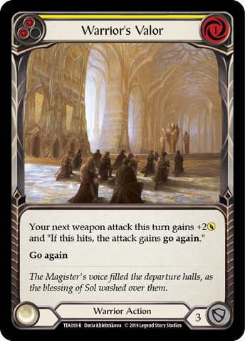 Warrior's Valor (Yellow) [TEA018-R] (Dorinthea Hero Deck) 1st Edition Normal 