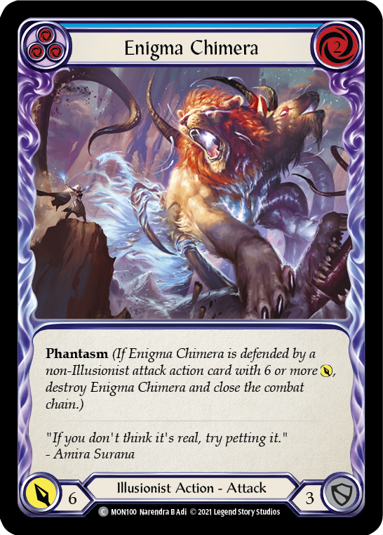 Enigma Chimera (Blue) [MON100-RF] (Monarch) 1st Edition Rainbow Foil 