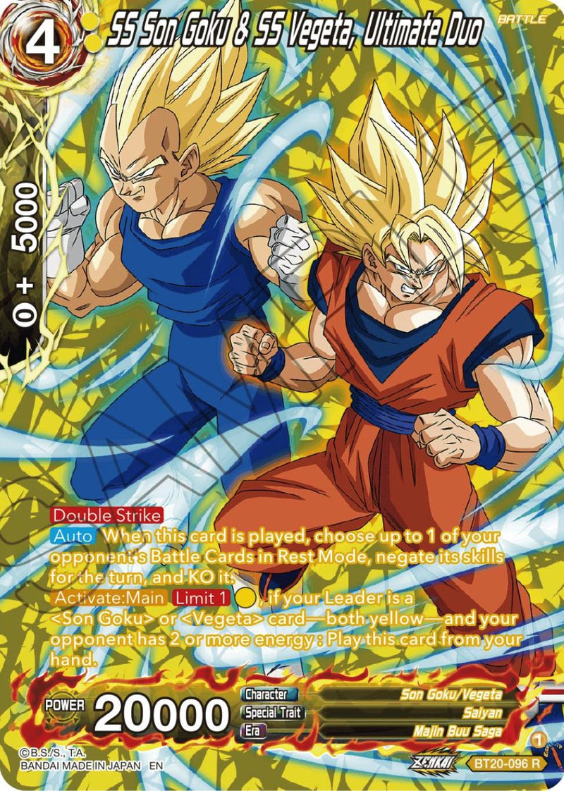SS Son Goku &amp; SS Vegeta, Ultimate Duo (Silver Foil) (BT20-096) [Power Absorbed] 