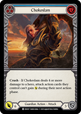 Chokeslam (Blue) [CRU037] (Crucible of War) 1st Edition Rainbow Foil 