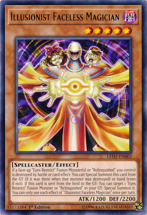 Illusionist Faceless Magician [LED2-EN002] Rare 