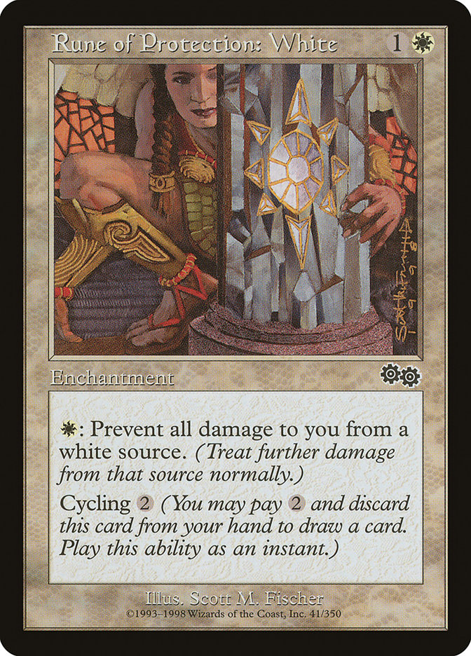 Rune of Protection: White [Urza's Saga] 