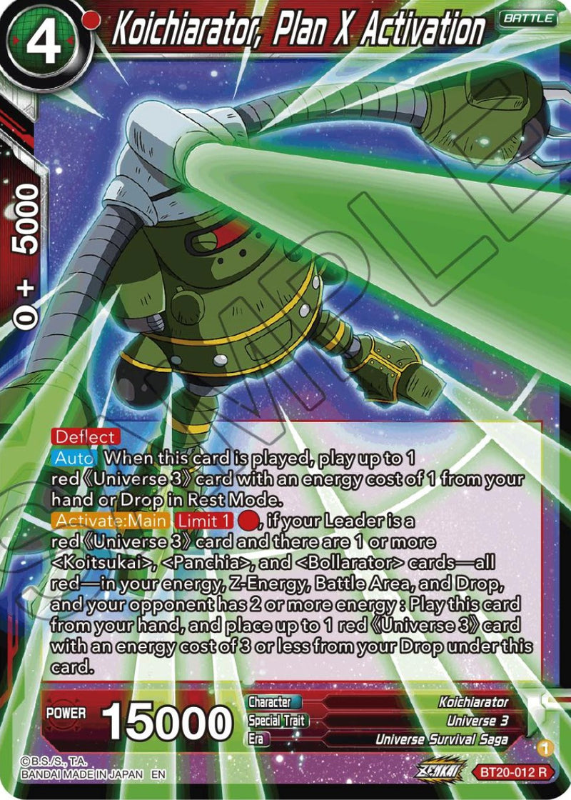 Koichiarator, Plan X Activation (BT20-012) [Power Absorbed] 