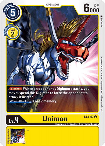 Unimon [ST3-07] [Starter Deck: Heaven's Yellow] 
