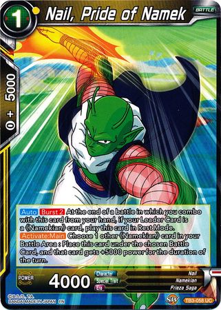 Nail, Pride of Namek (TB3-058) [Clash of Fates] 