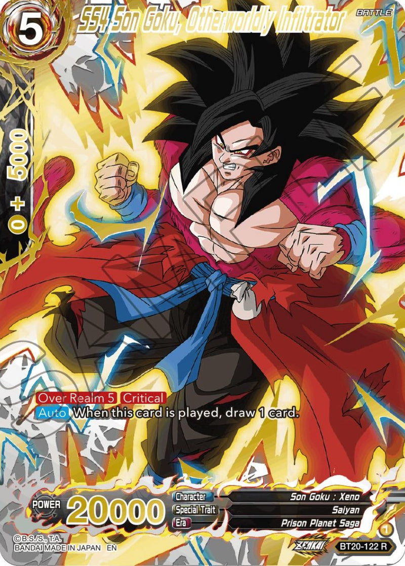 SS4 Son Goku, Otherworldly Infiltrator (Gold-Stamped) (BT20-122) [Power Absorbed] 