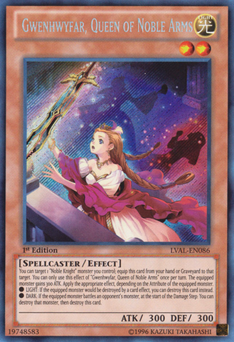 Gwenhwyfar, Queen of Noble Arms [LVAL-EN086] Secret Rare 