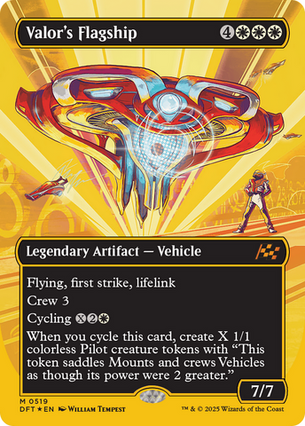Valor's Flagship (Borderless) (First-Place Foil) [Aetherdrift] 